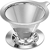 Pour Over Coffee Dripper, Slow Drip Paperless Coffee Filter, Pour Over Coffee Maker for 1-2Cups Brew, Double Mesh Design of M