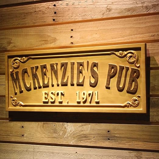 wpa0353 Name Personalized PUB Bar Decoration Home Bar Gifts Wood