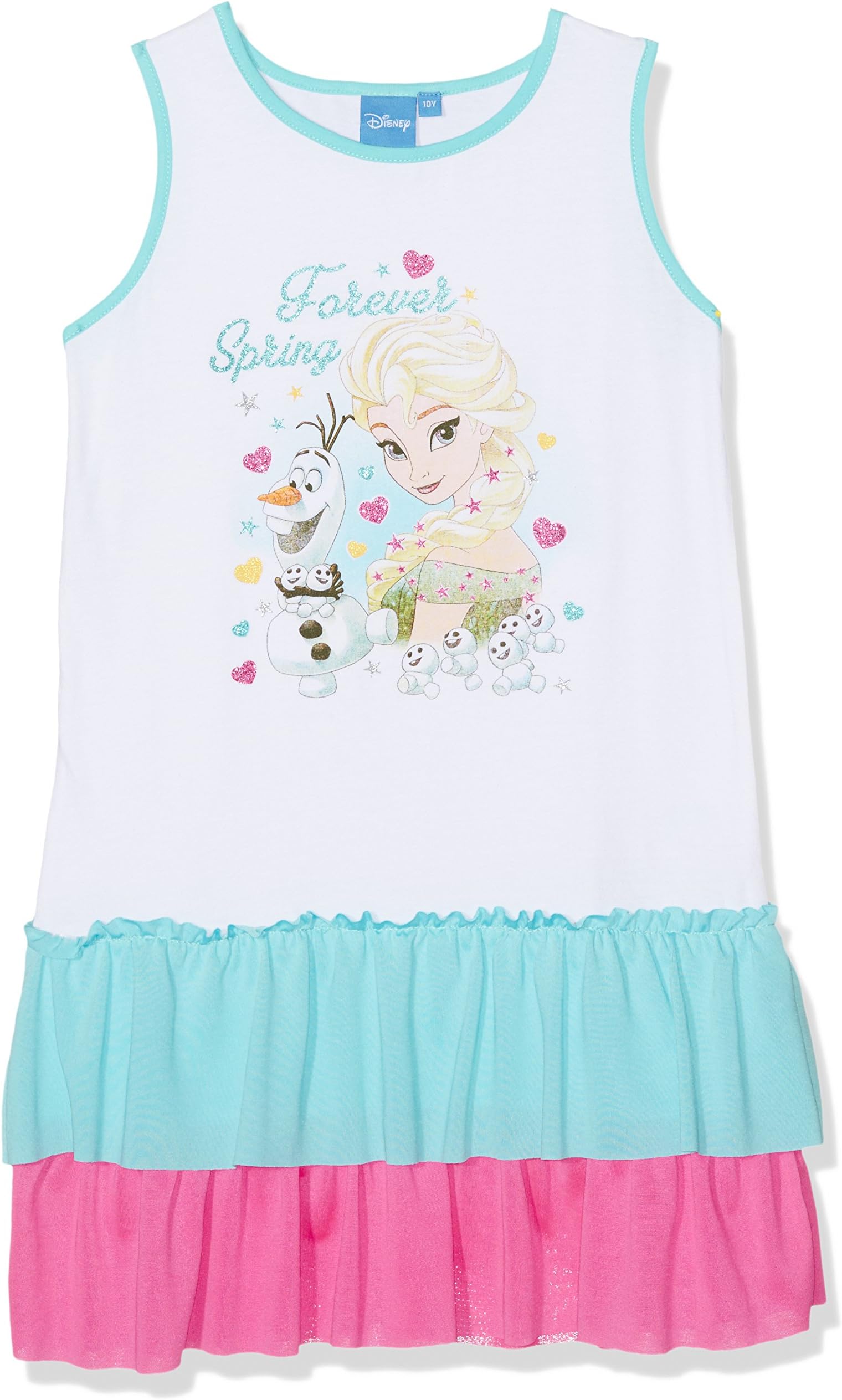 Disney Frozen Elsa & Anna Girls Dress - White