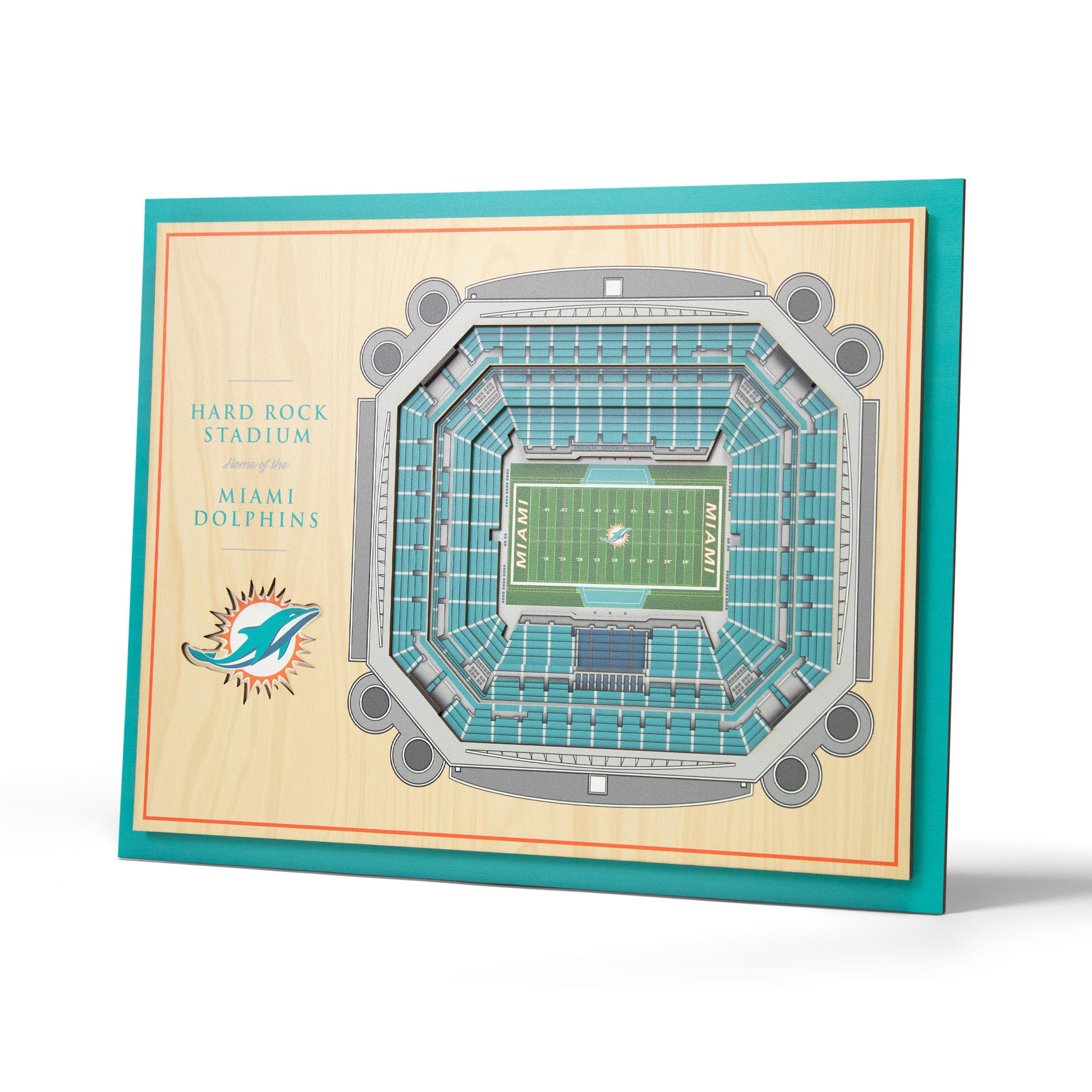 YouTheFan NFL 5-Layer 17 x 13 StadiumViews 3D Wall Art, One Size, Miami Dolphins Image YouTheFan NFL 5-Layer 17 x 13 StadiumViews 3D Wall Art, One Size, Miami Dolphins Image