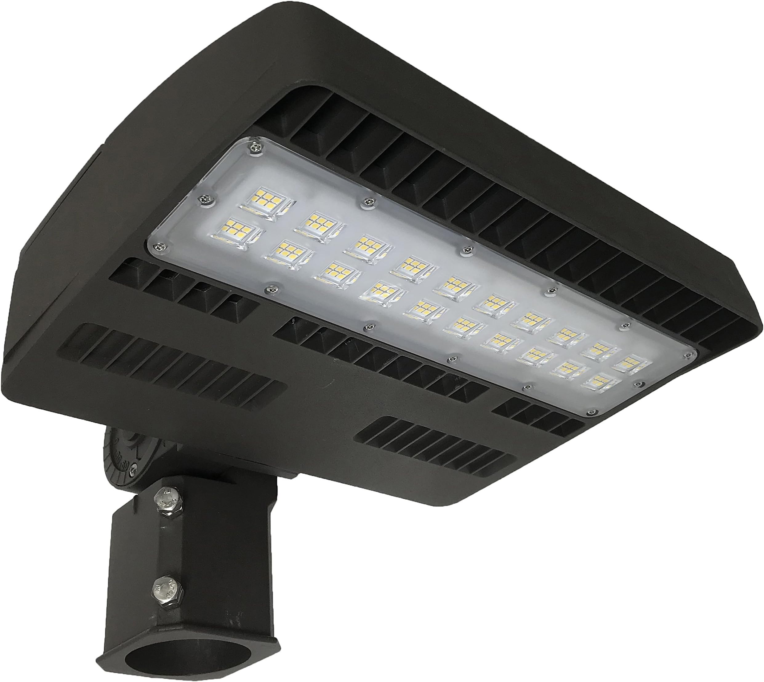 LED Shoebox Pole Light, 100W (300W - 500W Equivalent), Street Parking Lot Lighting, Free Dusk to Dawn Photocell, 5000K, 12,000 Lumen, 50,000h Lifespan, Outdoor, ETL & DLC, Industrial & Commercial