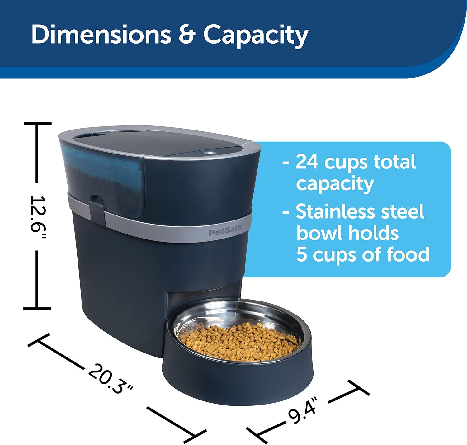 Pet Supplies : PetSafe Smart Feed 2nd Generation Automatic Dog and Cat Feeder, Smartphone, 24-Cups, Wi-Fi Enabled App for iPhone and Android, Works with Alexa : 