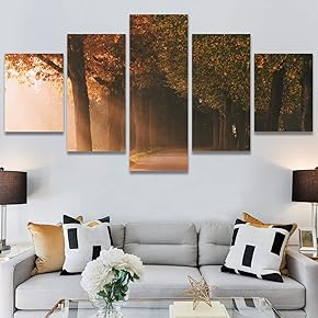 SIGNWIN 5 Panel Canvas Wall Art Autumn for...