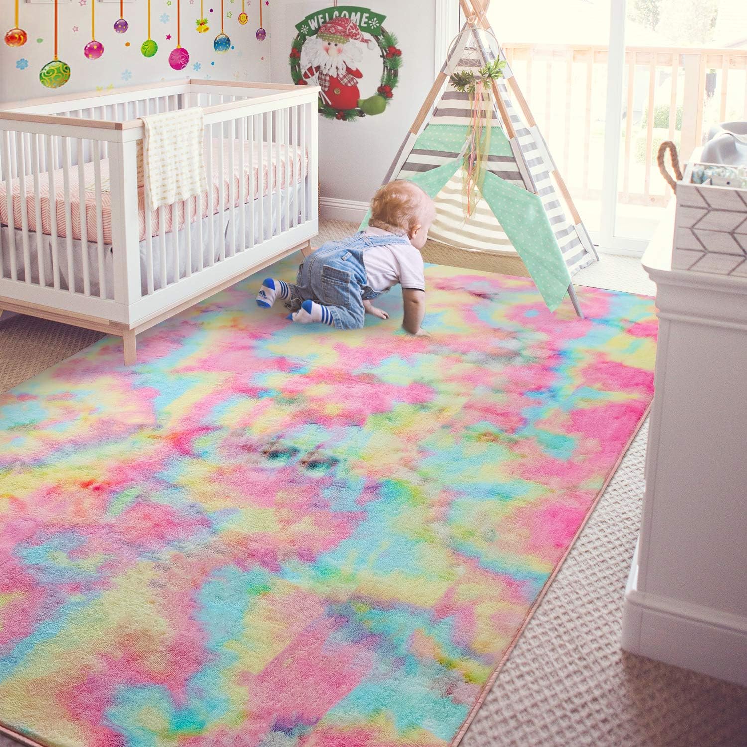 nursery rainbow rug