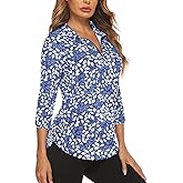 Cucuchy Style Womens Golf Shirt 3/4 Sleeve Quarter Zip Workout Tennis Tops Quick Dry UPF 50+ Shirts