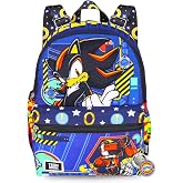 Shadow the Hedgehog Mini Backpack Bundle - 13" Shadow Bag | 13&rdquo; Shadow the Hedgehog Backpack with Front Pocket Plus Button | Shadow Backpack for Kids, Teen, Women