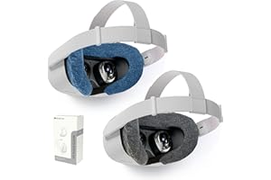 GAZEVR Gaze VR Sweat Guards for Oculus (Meta) Quest 2 | Comfortable & Absorbant | 2 Pack (Blue & Grey)