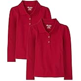 The Children's Place Girls' Long Sleeve Pique Polo 2 Pack