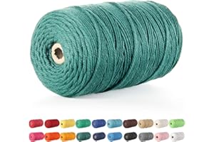 Macrame Cord, POZEAN 3mm x 220 Yards (About 200m) Cotton Rope, 100% Natural Cotton Macrame Rope for Wall Hanging, Plant Hangers, DIY Crafts Knitting, Christmas Wedding Decorative Projects (Dark Green)
