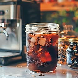 ComSaf Mason Jars 16 oz with lids - 4 Pack, Pint