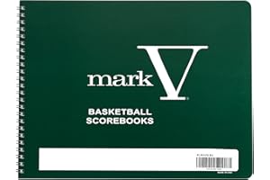 UNIQUE SPORTS Plain Cover Mark V Basketball Scorebook, 8.5 x 11 Hardback, 30 Games, 15 Player Positions