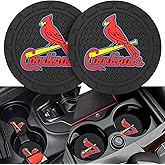 2PCS Car Cup Holder Coaster,Auto Cup Holder Insert Coaster for St. Louis Cardinals Baseball Fans, Non-Slip Car Drink Holder Mat, Interior Accessories, St. Louis Cardinals