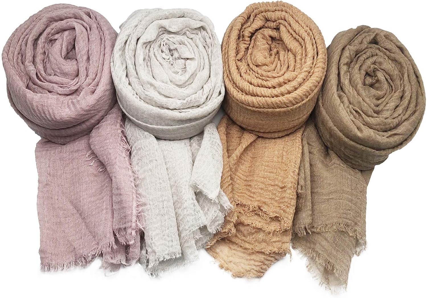 MANSHU 4 PCS Women Soft Scarf Shawl Long Scarf, Scarf and Wrap, Big Head Scarf at  Women’s Clothing store