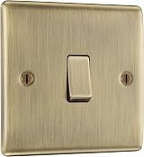 BG Electrical Single Wall Light Switch 2 Way Antique Brass NAB12 Nexus Metal