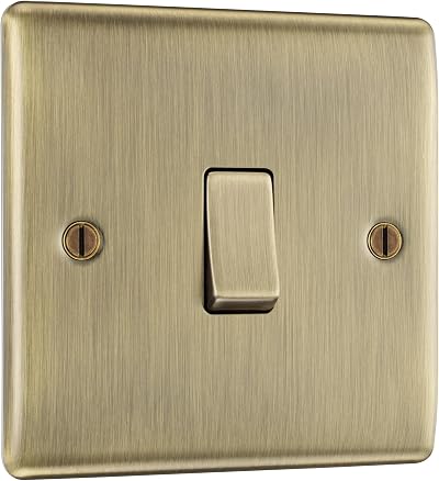 BG Electrical Single Wall Light Switch 2 Way Antique Brass NAB12 Nexus Metal