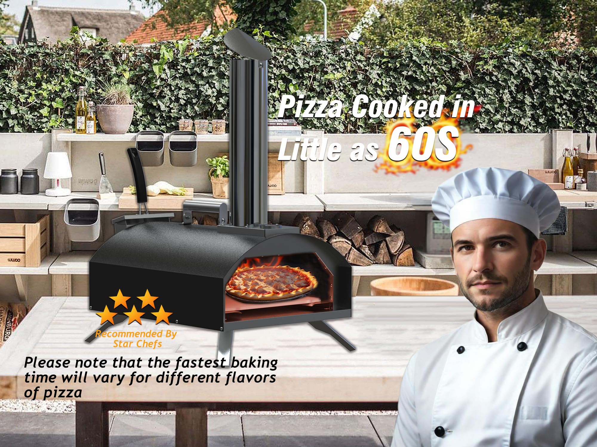 Condition photo showing New/Like New for techfrog outdoor pizza oven, portable stainless steel pizza maker - 12 inch wood pellet oven with pi