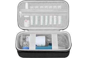 Leayjeen Carrying Case Compatible with Meowyn/Audilo/Naweti/Gülife/PUERUK Portable Handheld Inhaler Nebulizer for Adults and Kids，Handheld Mesh Atomizer,Inhaler Spacer Bag-Black(Case Only)