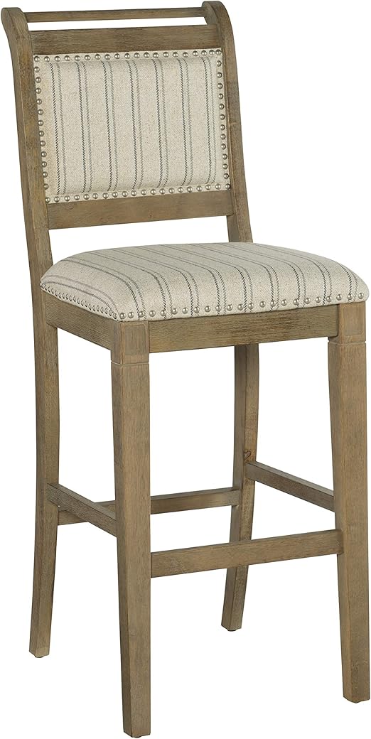 Linon Home Décor Lisbon Grey Bar Stool, Gray