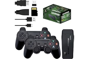 DFGSDGSDG Wireless Retro Game Console - Retro Play Game Stick,Nostalgia Stick Game,9 Classic Emulators,4K HDMI Output,Plug and Play Video Game Stick Built in 20000+ Games with 2.4G Wireless Controllers(64G)