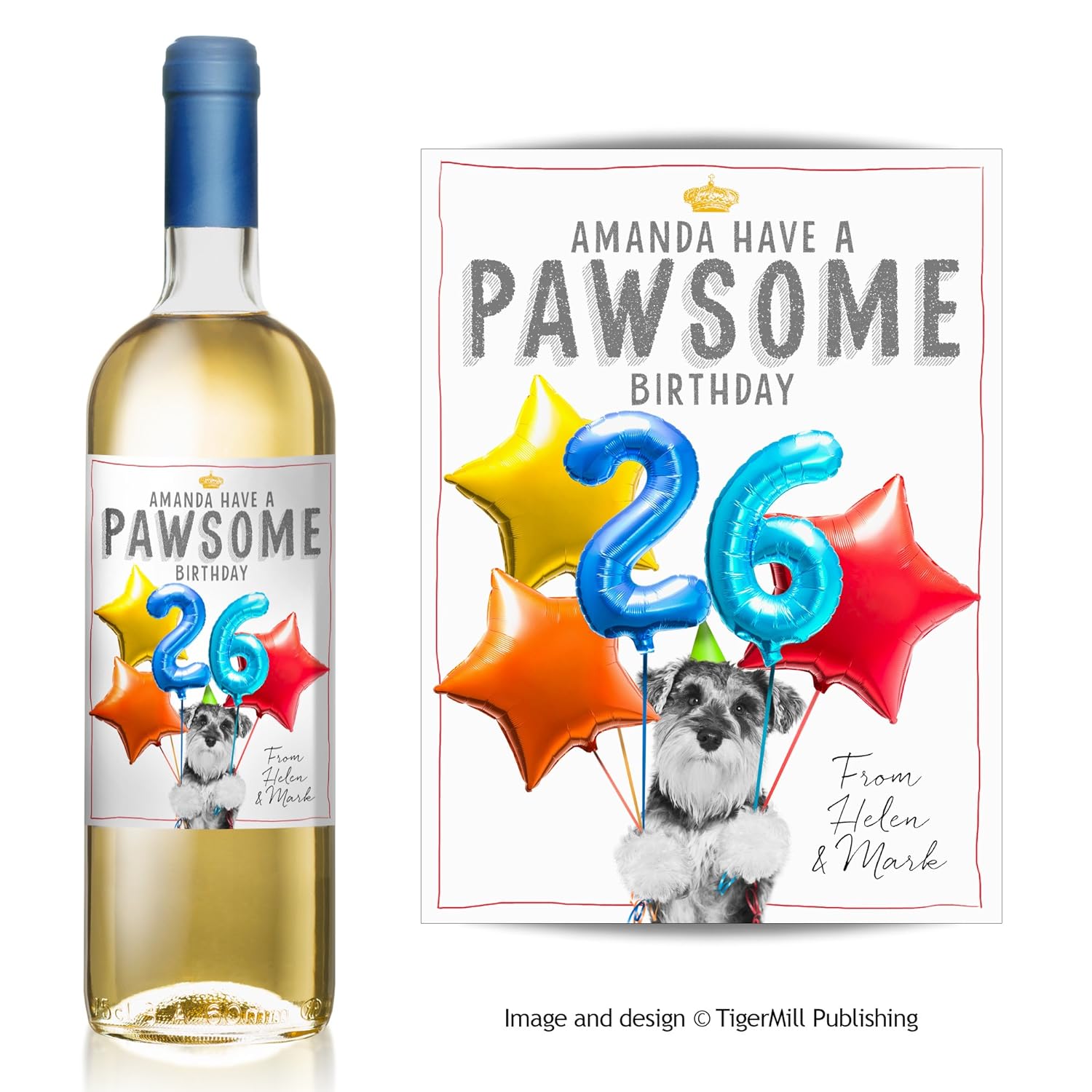 Personalizado – Figura de perro Schnauzer miniatura – Botella de ...