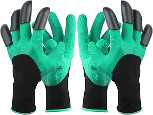 JelBo Garden Genie Gloves, 2 Pairs Waterproof Garden Gloves with Claw, Breathable Working Gloves for Digging Planting Seeding, Best Work Gloves for Women and Men