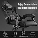 bigzzia Ergonomic Gaming Chair with Lumbar Cushion and Headrest Black view 2