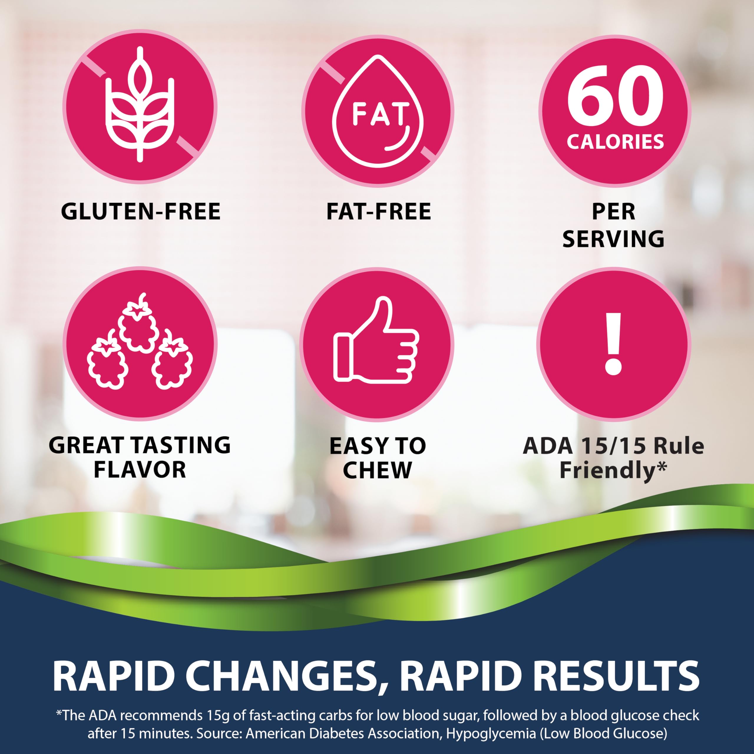 TRUEplus Glucose Tablets, Chewable, Raspberry Flavor, 15g Fast-Acting Carbohydrates, Fat Free, Gluten Free, Raise Low Blood Sugar and Boost Energy, 10 Count, 6 Tubes