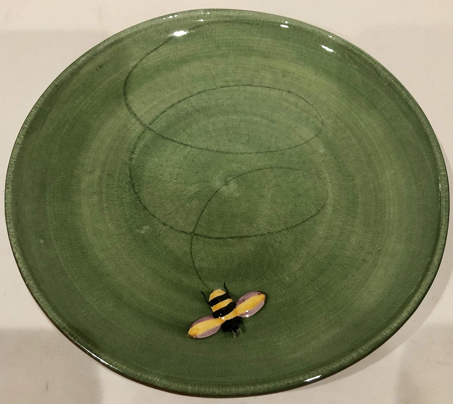 Amazon Com Pottery Barn Green Embossed Bee Salad Luncheon