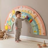 Play Platoon Sensory Wall Panel for Kids, 64x32 Inch | Wooden Busy Board for Toddlers, Montessori Playroom D&eacute;cor, Wall Mount or Freestanding, For Ages 1-3