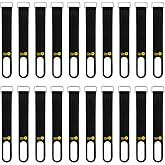 Wrap-It Storage Cinch-Straps, 5-in (20-Pack) Black | Hook and Loop Strap with Write on Label for Easy Cord Identification and Cable Management