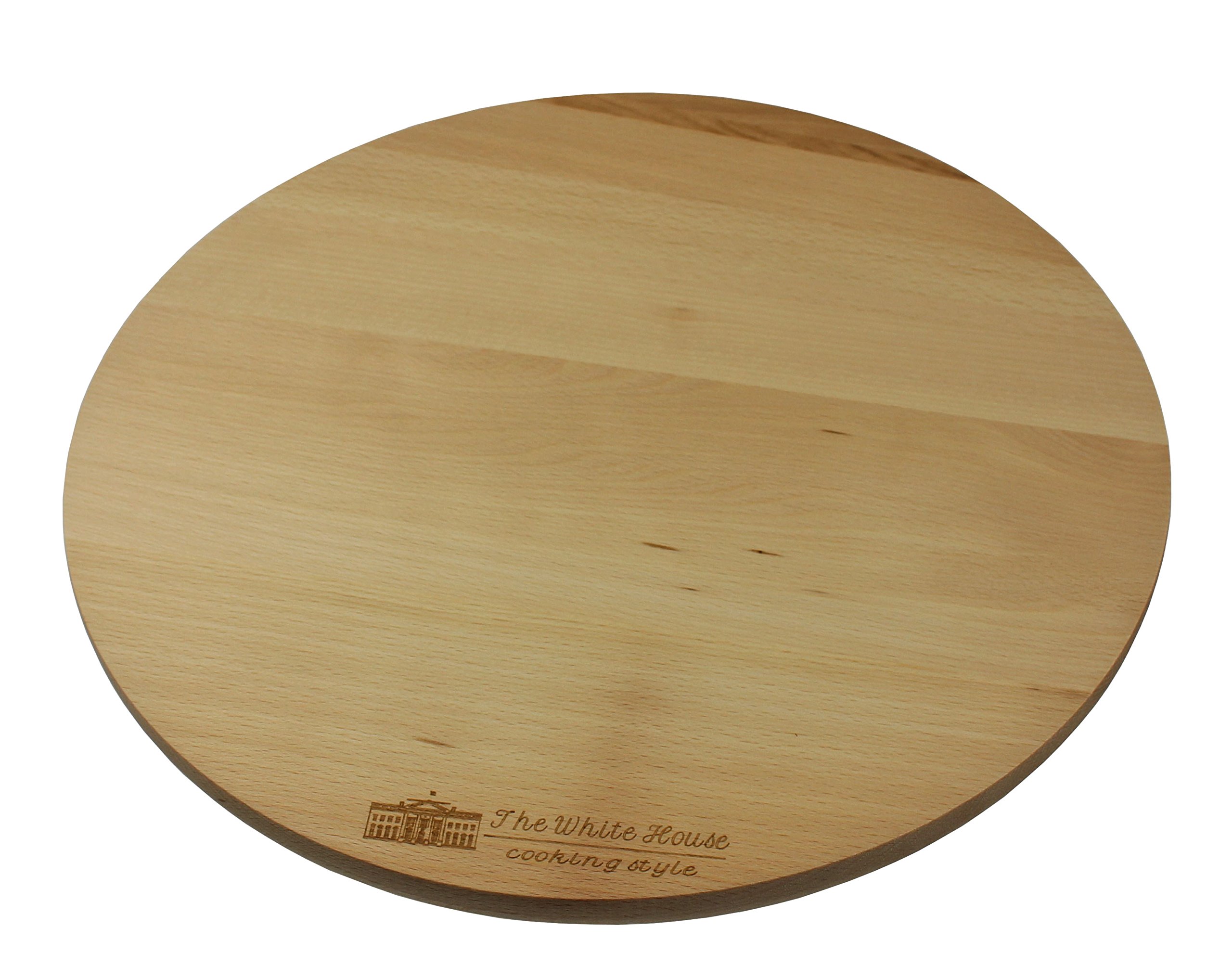 EFO Wooden Rotating Kitchen Board 35 cm | Round Rotating Tray from Solid Beechwood for Rustic Presentation and Entertaining | Serving Platter Ideal for Cakes, Pizza and Cheese | Wooden Serving Board