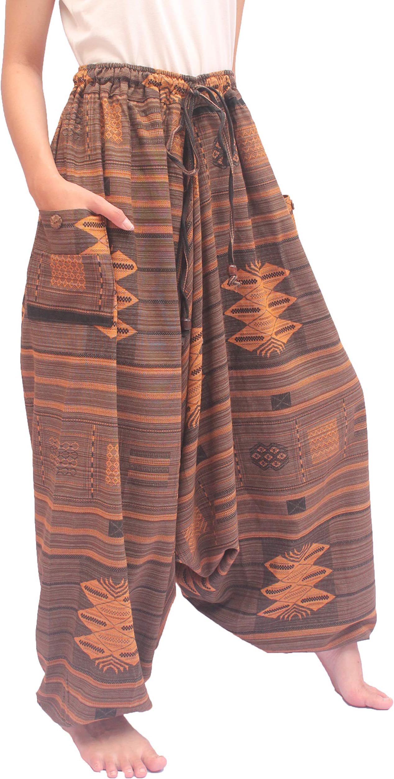 ChiangmaiThaiShop Cotton Baggy Boho Aladin Yoga Harem Pants