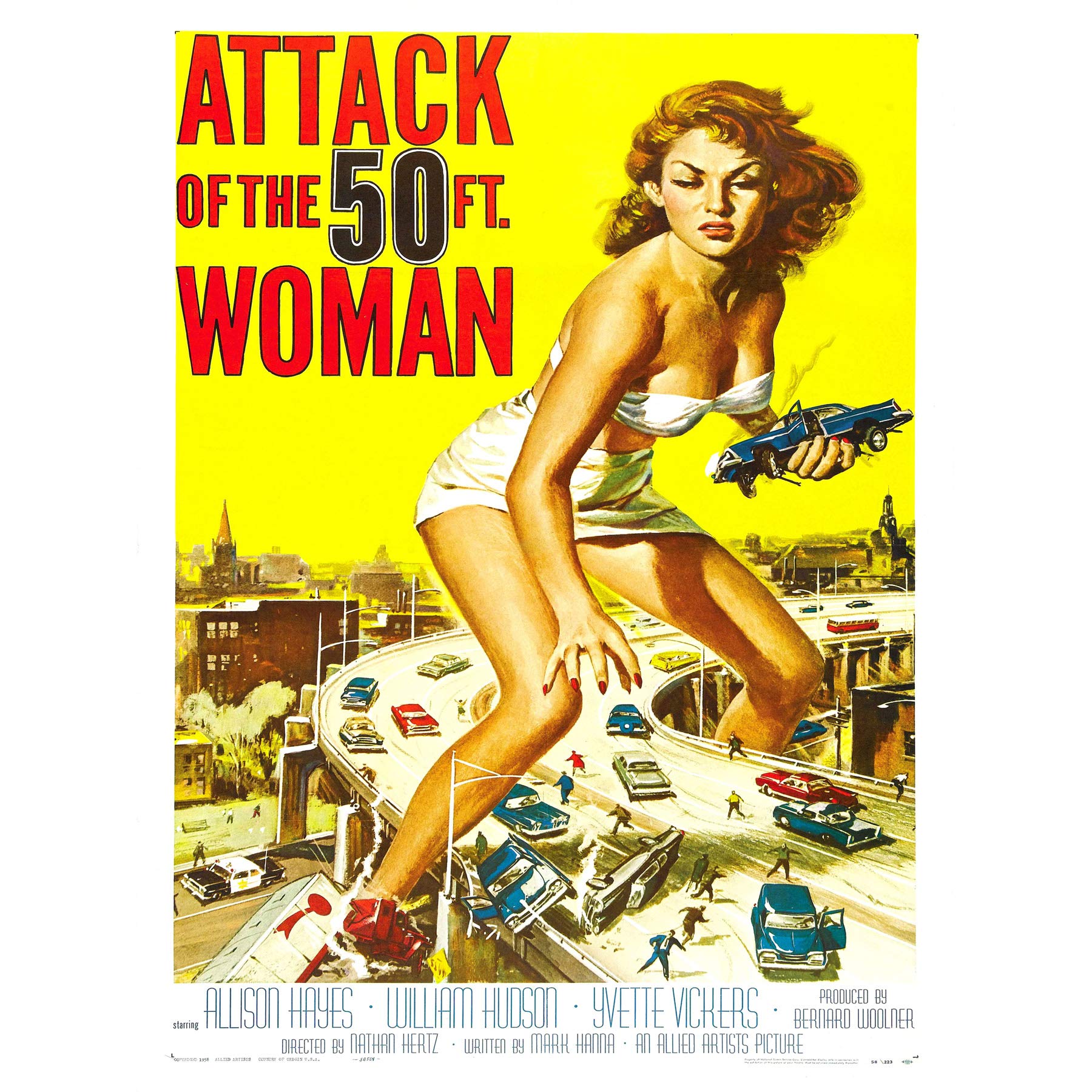 Wee Blue Coo Advert Movie Film Cult Classic 50 Foot Woman Attack USA Canvas Print