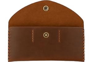 TheAntiq Leather Currency Pouch, Money Bag with 3 Card Slots, Handmade Genuine Leather Currency Organizer For Men & Women, Dollar Bills Holder, Bills Organizer (Brown)