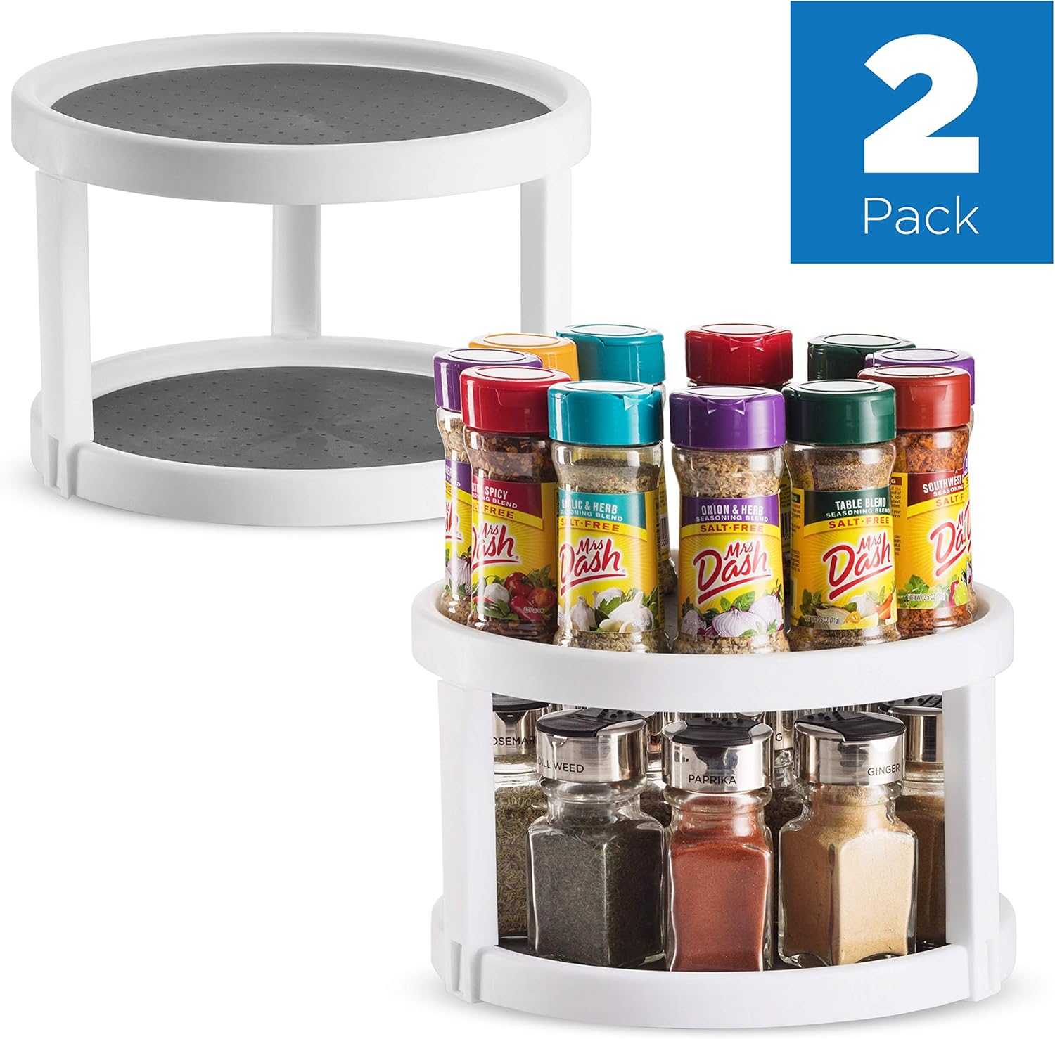 Gabinete de despensa de 2 niveles de 10" Lazy Susan Tocadiscos: Amazon
