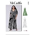 McCall's Easy to Make Misses' Loose Fit Jumpsuit and Sash Loungewear Sewing Pattern Packet, Design Code M8457, Sizes S-M-L-XL-XXL, Multicolor