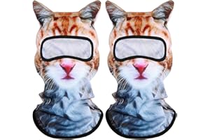 Shyyween 3D Cat Ski Mask Dog Balaclava Sheisty Winter Breathable Face Cover for Skiing Snowboarding Motorcycle Riding