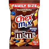 Chex Mix Sweet &amp; Salty Snack Mix, Family Size, 13.5 oz | Featuring Corn Chex, Vanilla Breadsticks, Pretzels, Peanuts, Rye Chips, and M&amp;M's Milk Chocolate Candy, Great for Roadtrips