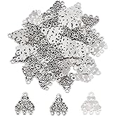 PH PandaHall About 50pcs Triangle Pendants Alloy Chandelier Components Links Antique Silver Earring Drop Charms Chandelier Earring Charm for DIY Jewelry Making
