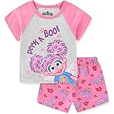 Sesame Street Abby Cadabby Girls Short Sleeve T-Shirt and French Terry Shorts for Infant, Toddler, and Big Kids
