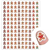 JarThenaAMCS 2400 Pcs Christmas Mini Sticker Gingerbread Man Paper Decals Xmas Winter Self-Adhesive Stickers for Holiday Envelopes Scrapbook Gifts DIY Supplies, 0.5 in