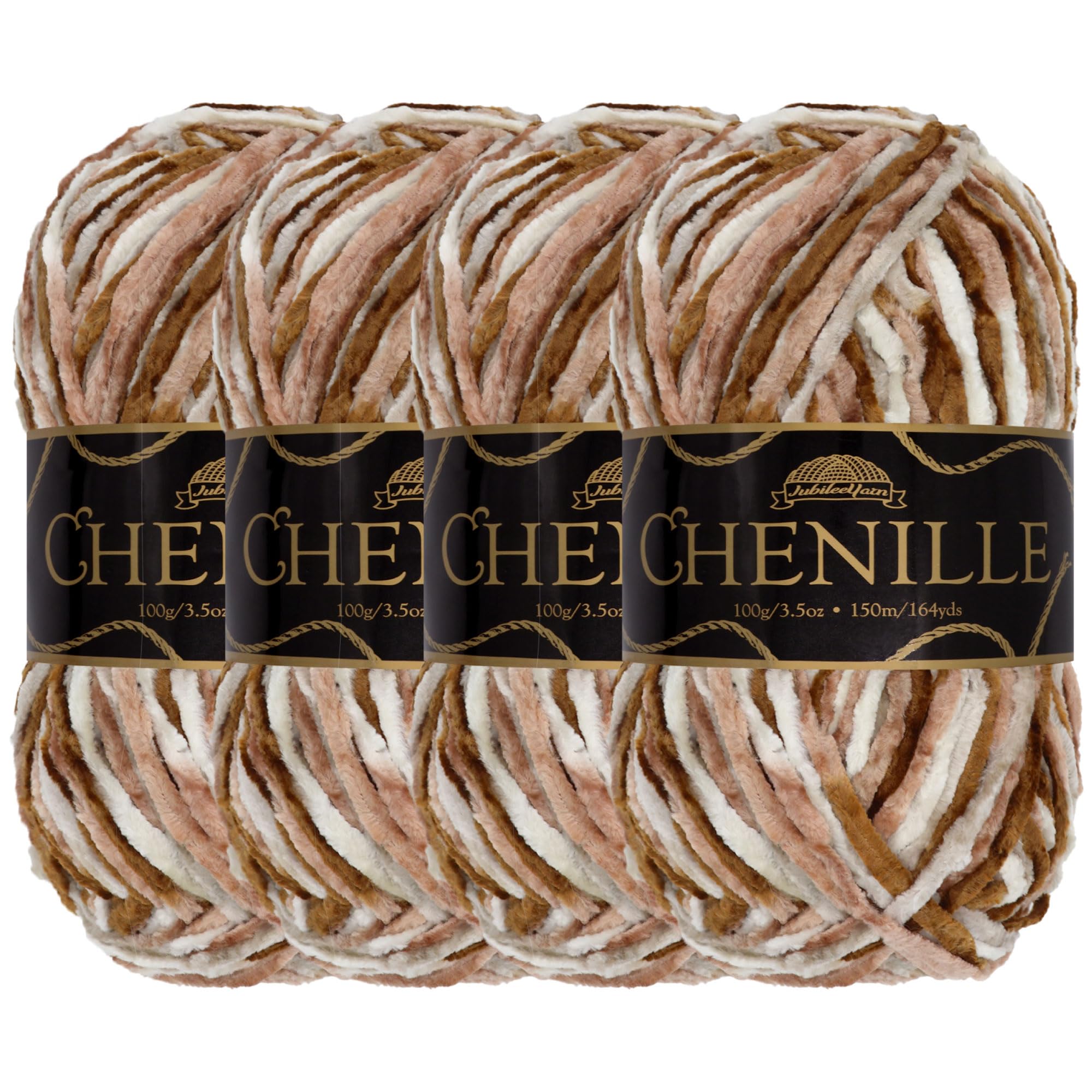 BambooMN JubileeYarn Chenille Yarn - Worsted Polyester - 100g/Skein - Lemuria - 4 Skeins