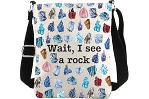 CENWA Geology Crossbody Bag Wait I See A Rock Carry-on Bag Rock Collector Cross Body Bag Geology Teacher Gift