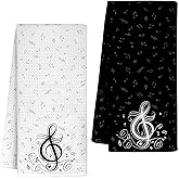 InnoBeta Music Lover Gifts for Women, Kitchen Towel 2 Pack with Tremble Design, 16x24 in Microfiber Dish Hand Towel, Cool Music Themed Gifts for Musician, Music Teacher, Musical Lovers on Birthday