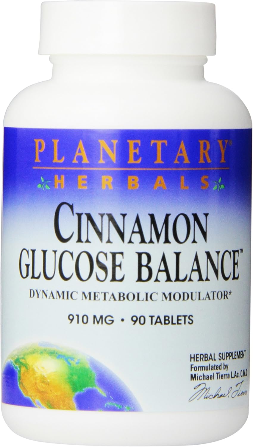 Planetary Herbals Cinnamon Glucose Balance 910mg, Dynamic Metabolic Modulator,90 Tablets: Health & Personal Care