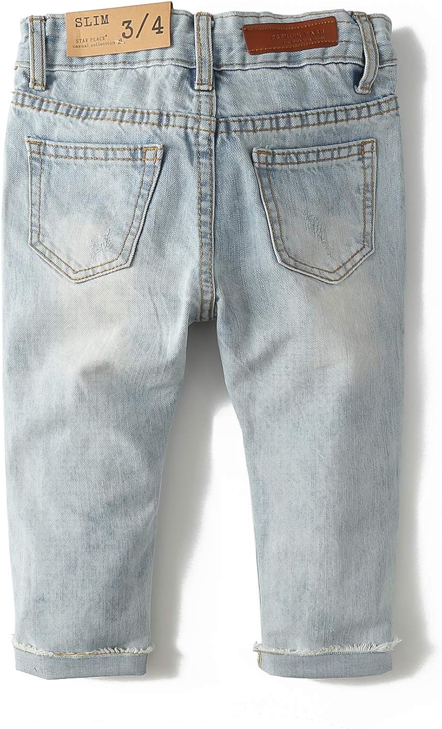 Kidscool Baby Little Kids Ripped Holes Stone Washed Soft Slim Jeans: Clothing