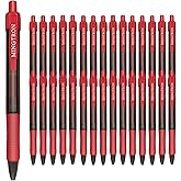Mingtron 30 Pack Red Fine Point Gel Pens, No Smear Ink, Retractable, 0.5MM, Red Ink
