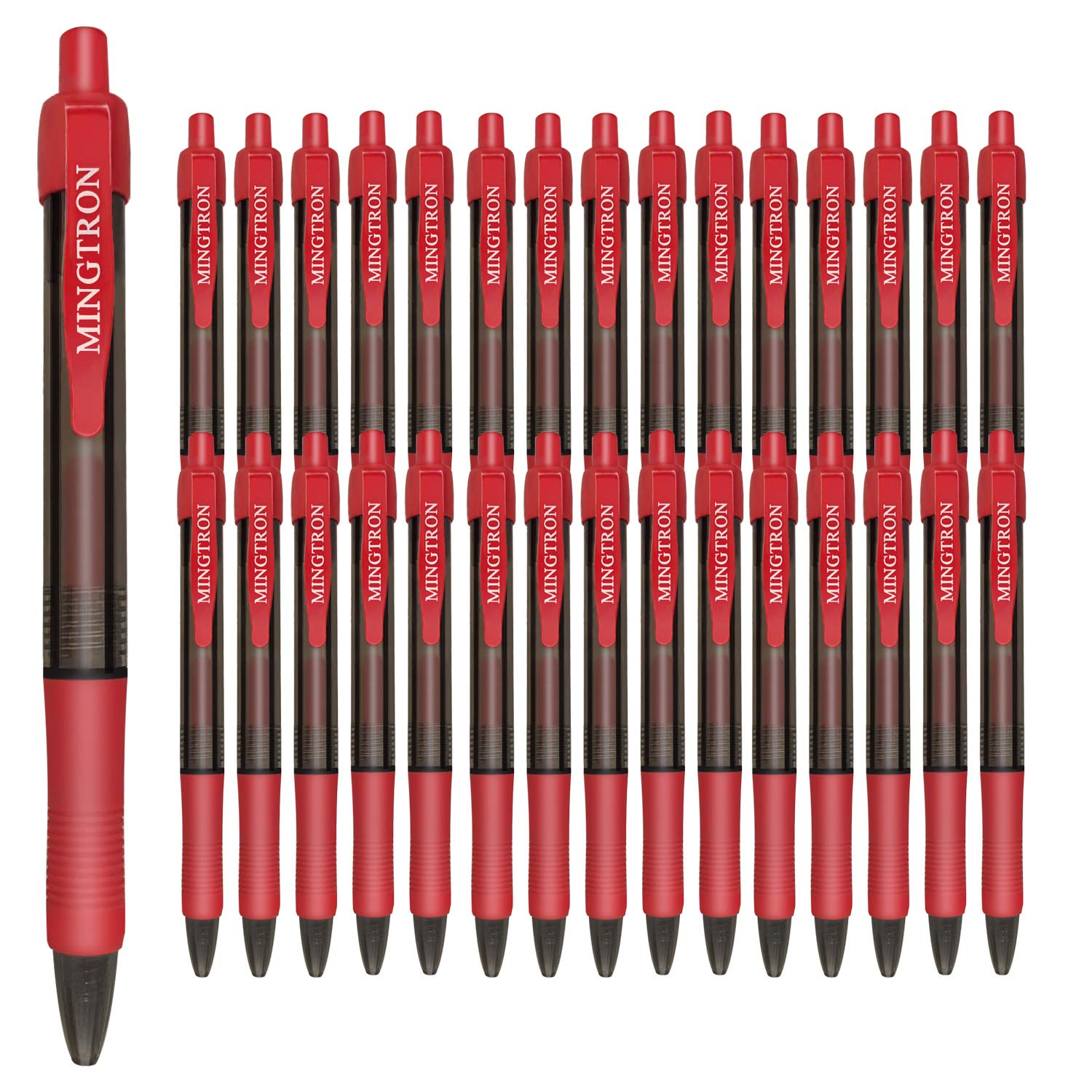 Photo 1 of Mingtron 30 Pack Red Fine Point Gel Pens, No Smear Ink, Retractable, 0.5MM, Red Ink