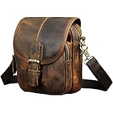 Le'aokuu Men Leather Fashion Mini Messenger Crossbody Bag Designer Hook Organizer Waist Belt Bag Pack Cigarette Case