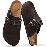 Project Cloud Mens Clogs - 100% Full Grain Genuine Leather Clogs for Men with Memory Foam Insole and Arch Support Natural Cork Footbed - Non Slip Mules Mens Slippers (Brooklyn)